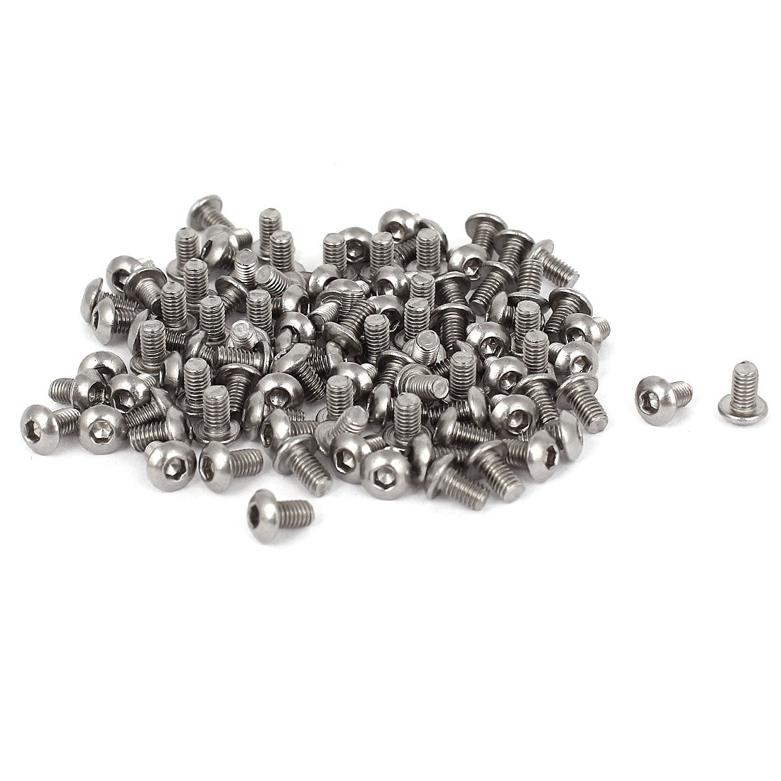 uxcell Uxcell 100 Pcs M3x5mmx0.5mm Stainless Steel Button Head Hex Socket Key Bolts Screws