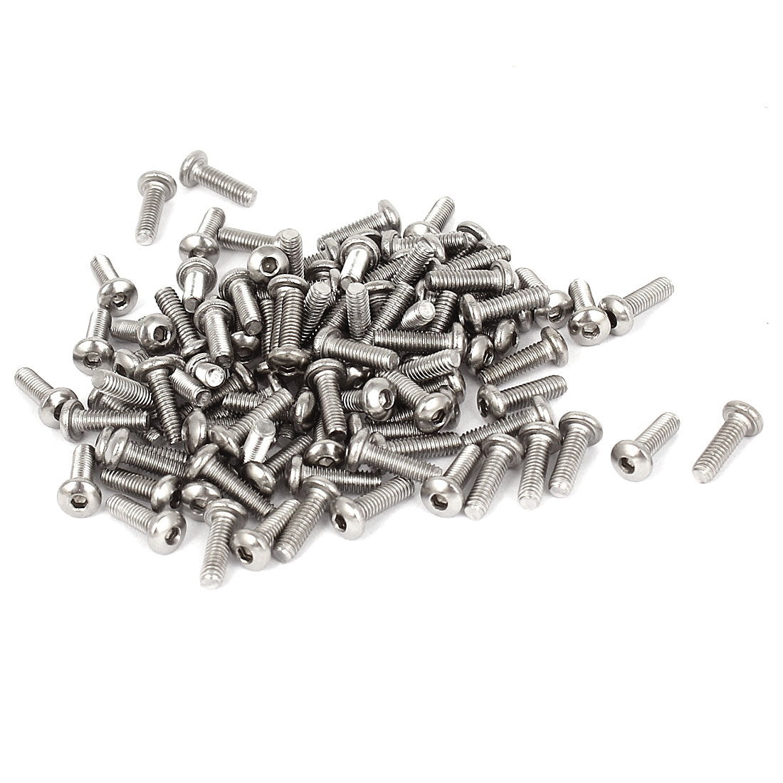 uxcell Uxcell M2.5x8mm Stainless Steel Hex Socket Machine Countersunk Round Head Bolts 100PCS