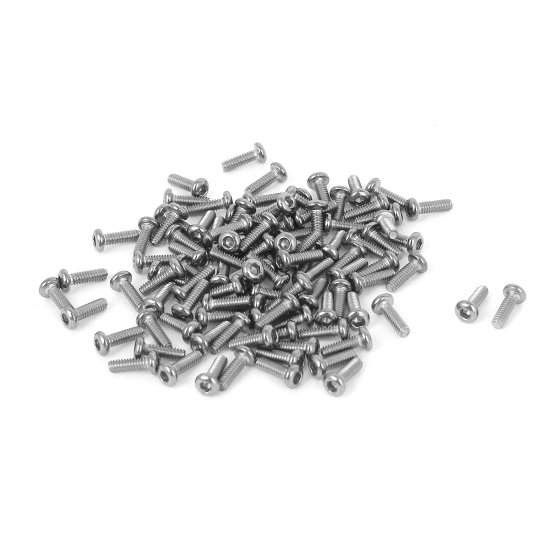 uxcell Uxcell 100 Pcs M2x6mm Stainless Steel Hex Socket Button Head Cap Bolts Screws