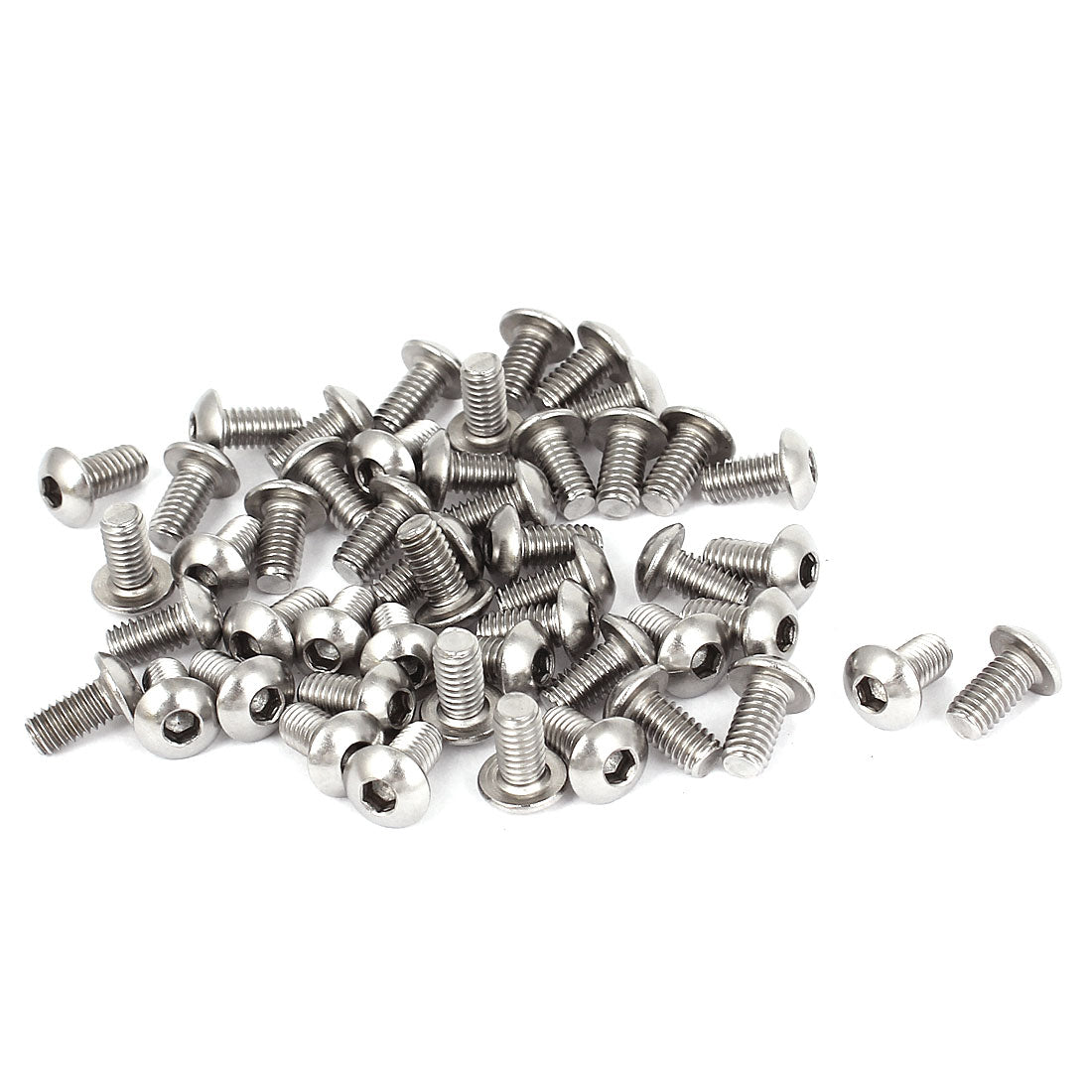 uxcell Uxcell 50pcs M4x0.7mmx8mm Stainless Steel Hex Socket Button Head Screws Bolts 10mm Long