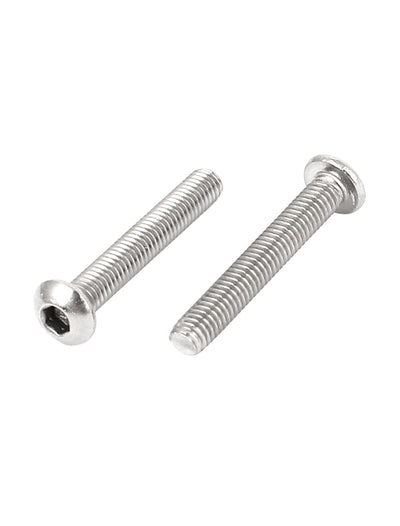 Harfington Uxcell 100 Pcs M3x20mm Stainless Steel Button Head Hex Socket Bolts Screws 0.5mm Pitch