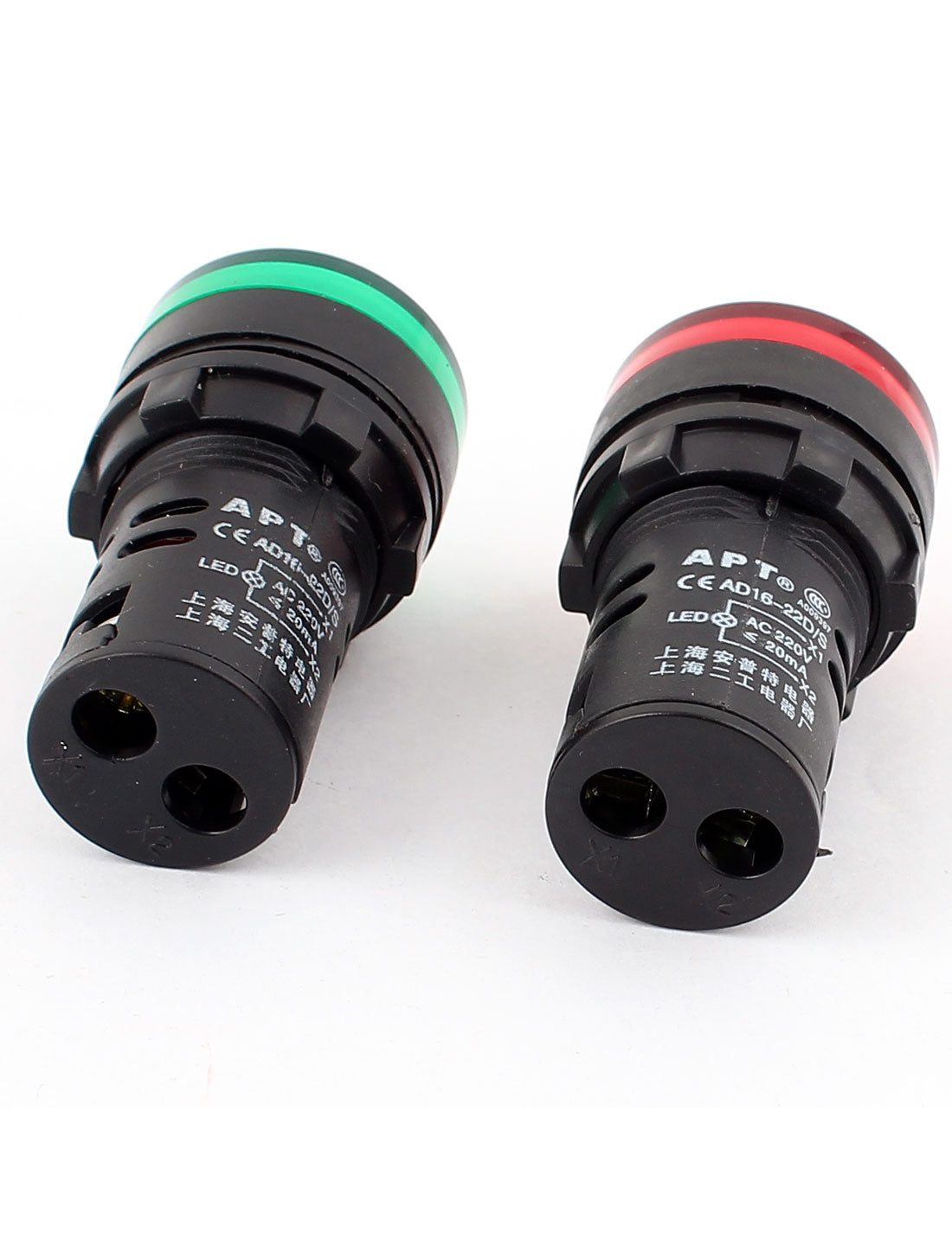 uxcell Uxcell 2 Pcs Plastic LED Turn Indicator Signal Neon Lamp Green Light AC 220V