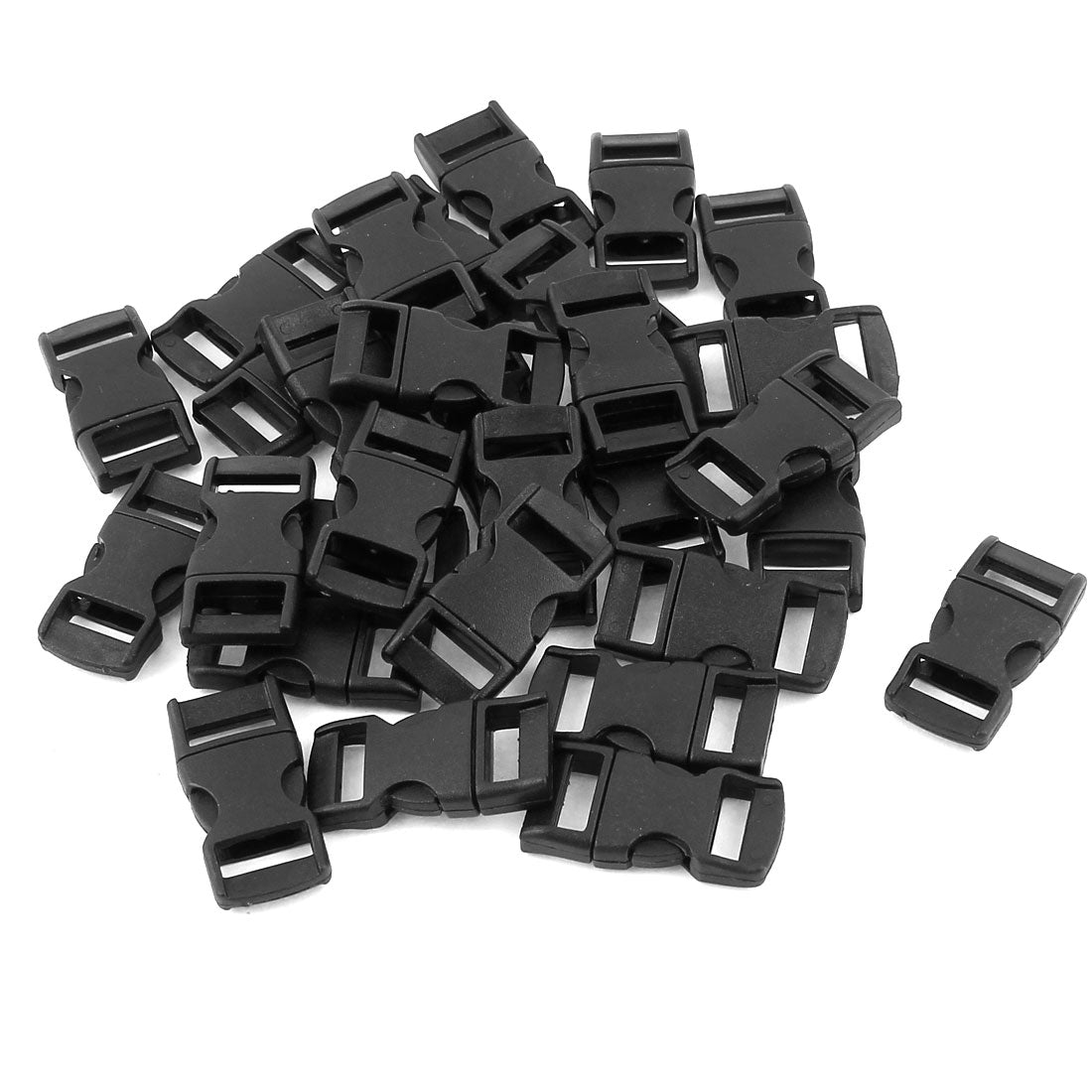 uxcell Uxcell Schnallen und Verschlüsse Kunststoff Gurtband Riemen Seite Quick Release Schnalle 10mm Schwarz 30PCS