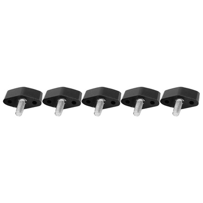 Harfington Uxcell 5pcs M6x15mm Male Threaded Screw On Plastic T Handle Clamping Knobs Black