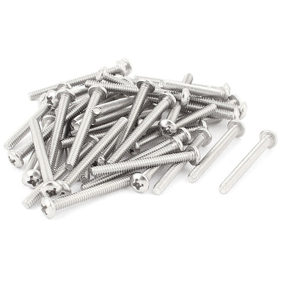 Harfington Uxcell 50 Pcs M3 x 35mm Stainless Steel Phillips Head Machine Screws Bolts