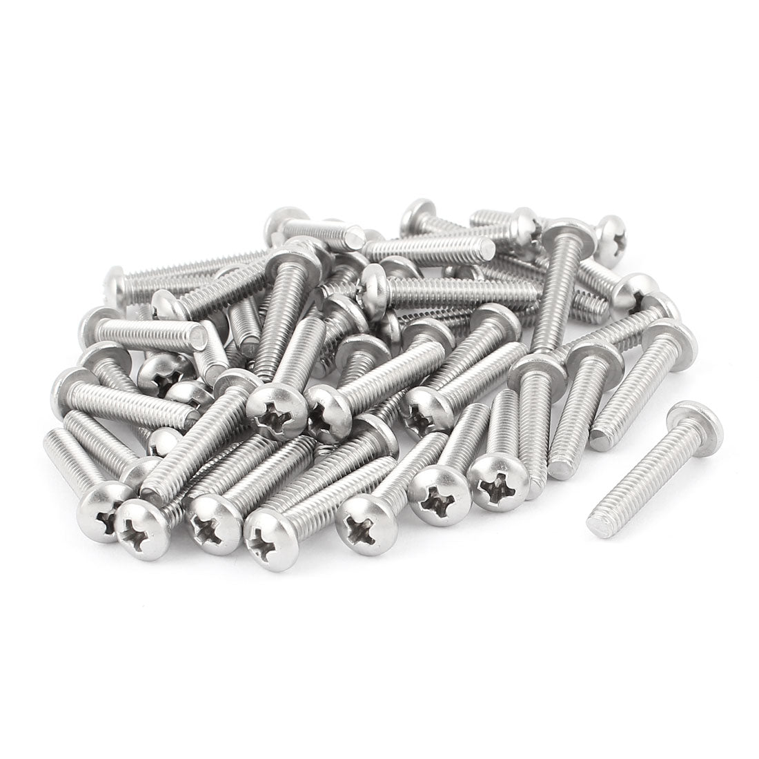 uxcell Uxcell 50 Pcs M4 x 22mm Stainless Steel Phillips Head Machine Screws 25mm Long