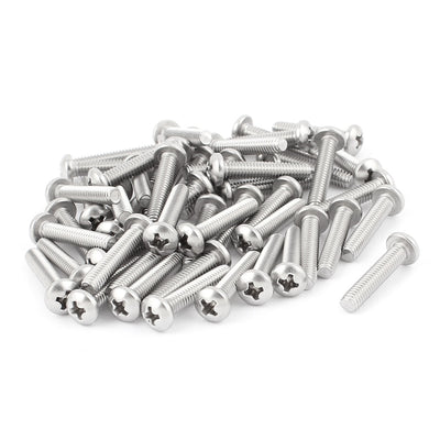 Harfington Uxcell 50 Pcs M4 x 22mm Stainless Steel Phillips Head Machine Screws 25mm Long