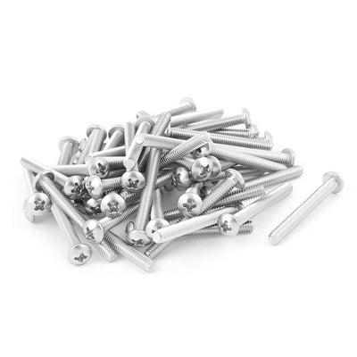 Harfington Uxcell 50 Pcs M4 x 38mm Stainless Steel Phillips Head Bolts Machine Screws