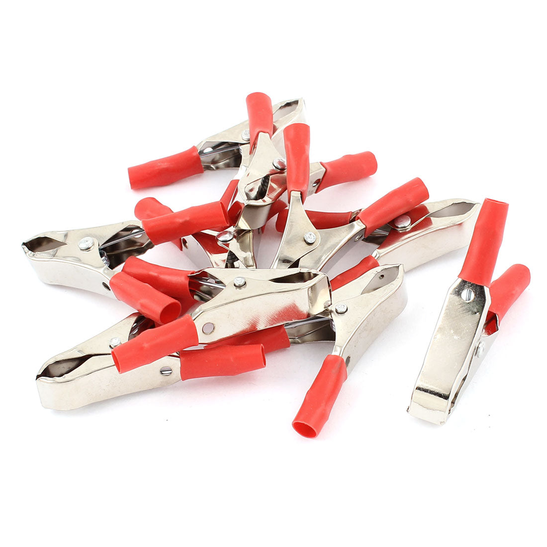 uxcell Uxcell 10 Pcs Red Battery Test Clip Clamp Connector 30A