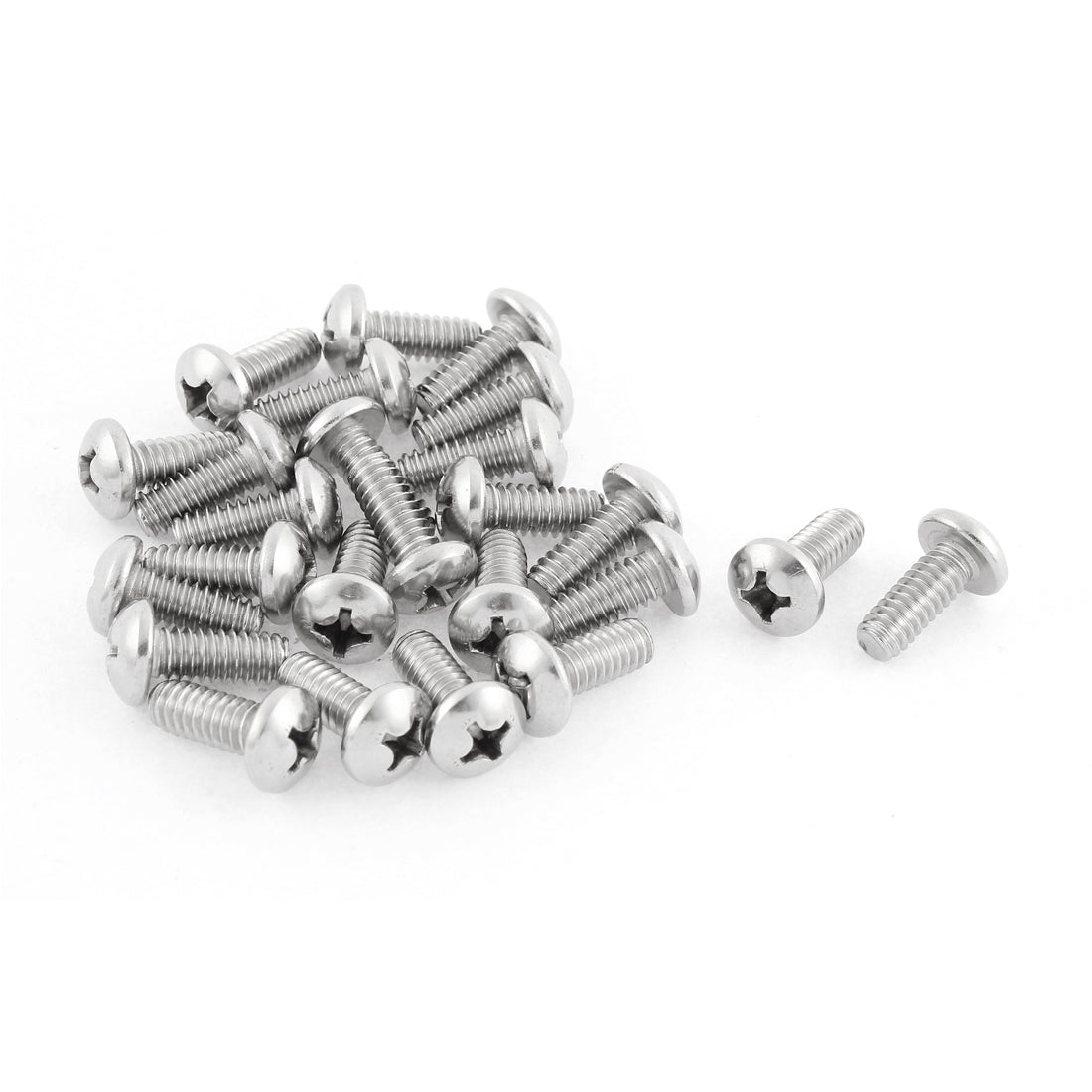 uxcell Uxcell 20mm Long 1/4"x20x5/8" Stainless Steel Phillips Cross Head Screws 25 Pcs