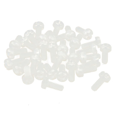 Harfington Uxcell M2 x 5mm Nylon 6/6 Fillister Head Phillips Drive Machine Screw grey white 50pcs