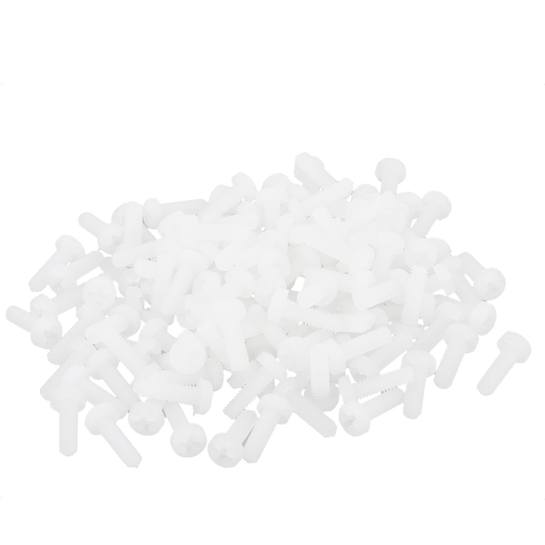 uxcell Uxcell 100 Stück M2,5 x 8mm Nylon 6/6 Zylinder-Kopf Kreuzschlitz Machine Schrauben de