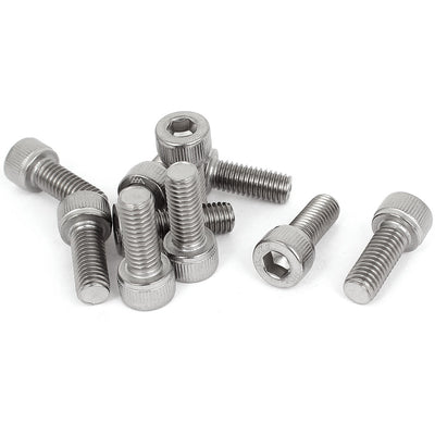 Harfington Uxcell M8 x 20mm Threaded DIN912 Stainless Steel Hex Socket Head Cap Screws 10 Pcs