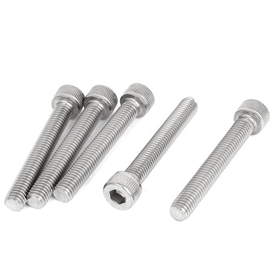 Harfington Uxcell M8 x 55mm Thread DIN912 Stainless Steel Hex Socket Head Cap Screws 5 Pcs