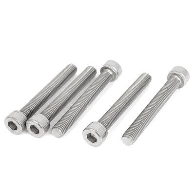 Harfington Uxcell M8 x 60mm DIN912 304 Stainless Steel Hexagon Socket Head Cap Screws 5 Pcs