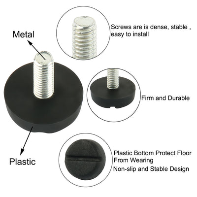 Harfington Uxcell 12 Stück Rutschfeste Möbelfüße Verstellbar M6 x 20 mm Gewinde zu Nivellierung