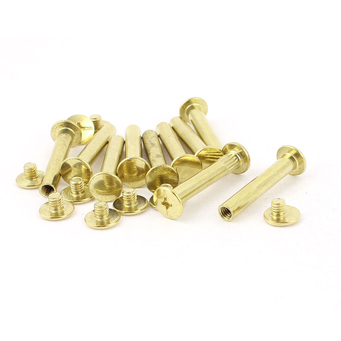 uxcell Uxcell 10pcs 5mmx30mm Brass Plated Binding Chicago Screw Post for Album Scrapbook