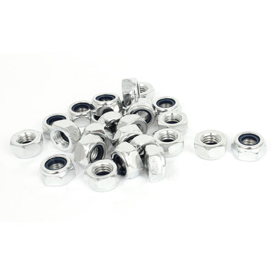 Harfington Uxcell M10 x 1.5mm Zinc Plated  Self-Locking Nylon Insert Hex Lock Nuts 25pcs