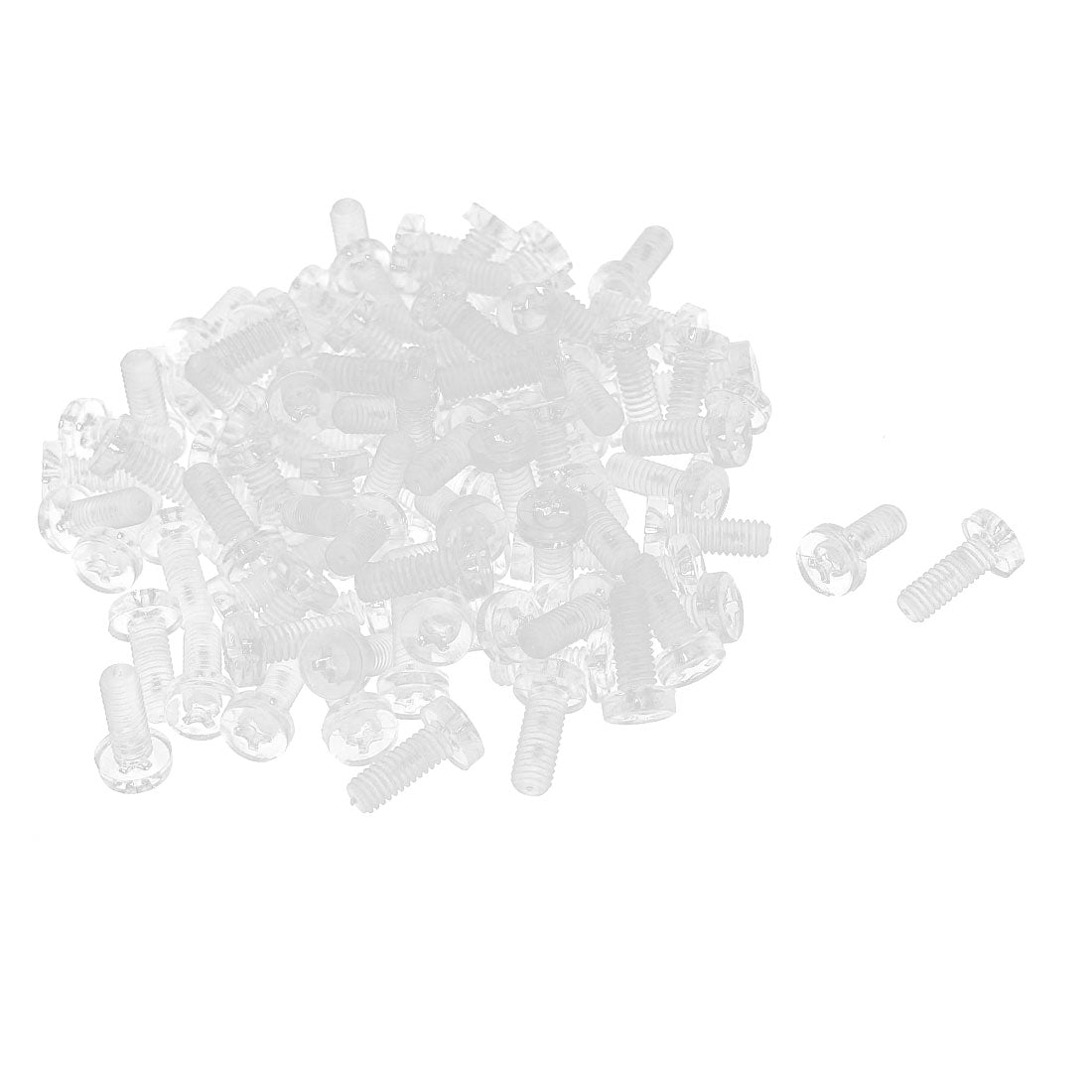 uxcell Uxcell M4 x 10mm Acrylic Crosshead Phillips Pan Head Machine Screw Bolt 100 Pcs