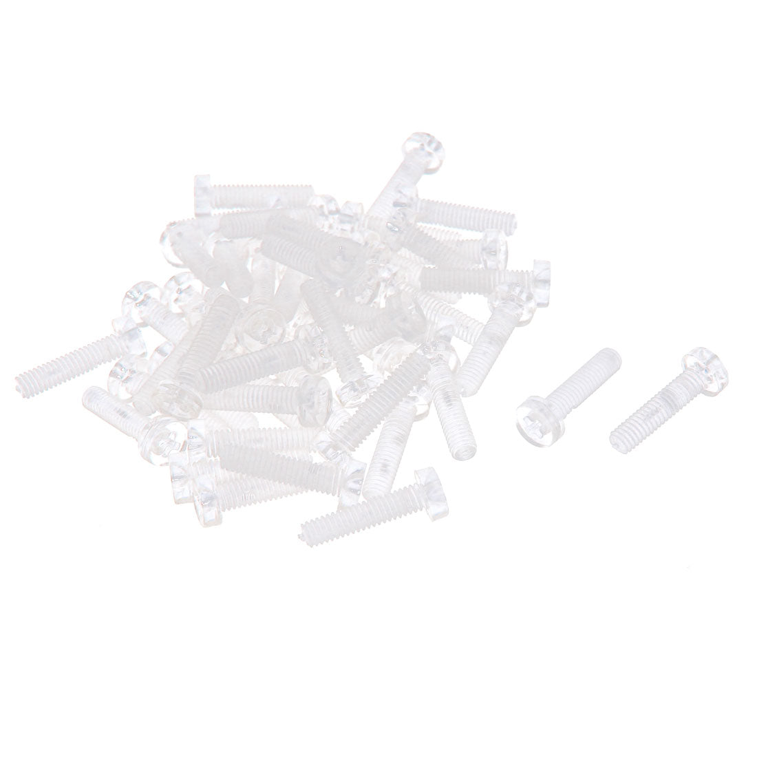 uxcell Uxcell M4 x 16mm Male Thread Acrylic Phillips Pan Head Machine Screw Bolt 50 Pcs