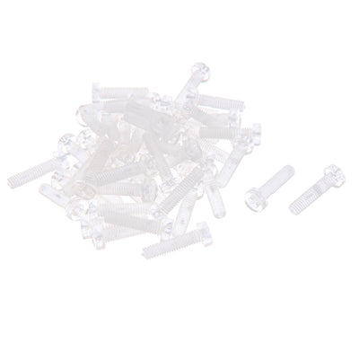 Harfington Uxcell M4 x 16mm Male Thread Acrylic Phillips Pan Head Machine Screw Bolt 50 Pcs