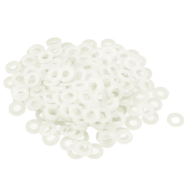 Harfington Uxcell Nylon Insulation Flat Spacer Washers Gasket Rings, Clear, Pack of 200