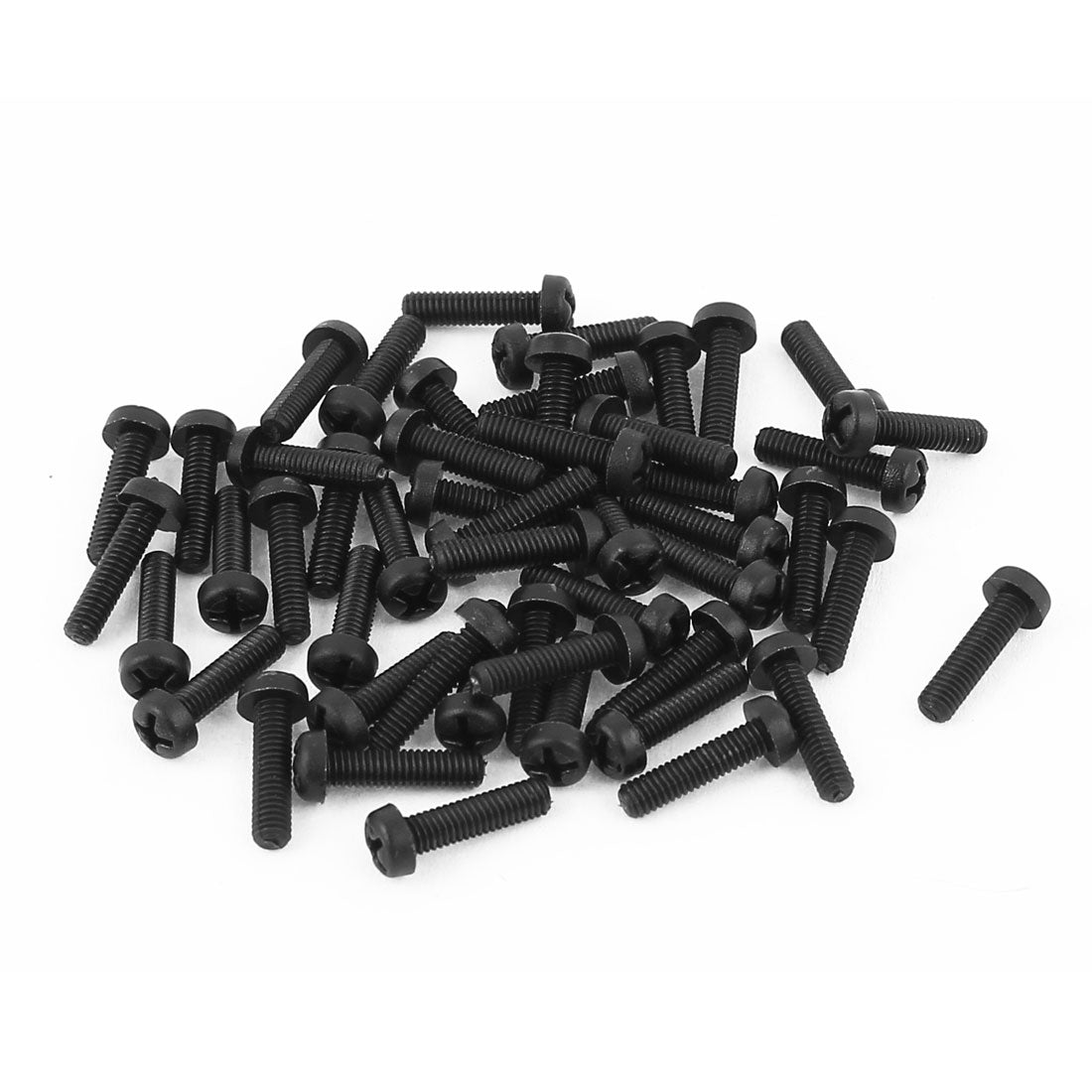 uxcell Uxcell M2.5 x 10mm Nylon Phillips Cross Pan Head Machine Screws Black 50 PCS