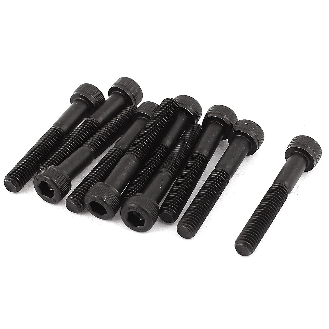 uxcell Uxcell M6x40mm 12.9 Alloy Steel Hex Socket Screws Partially Threaded Bolt Black 10Pcs