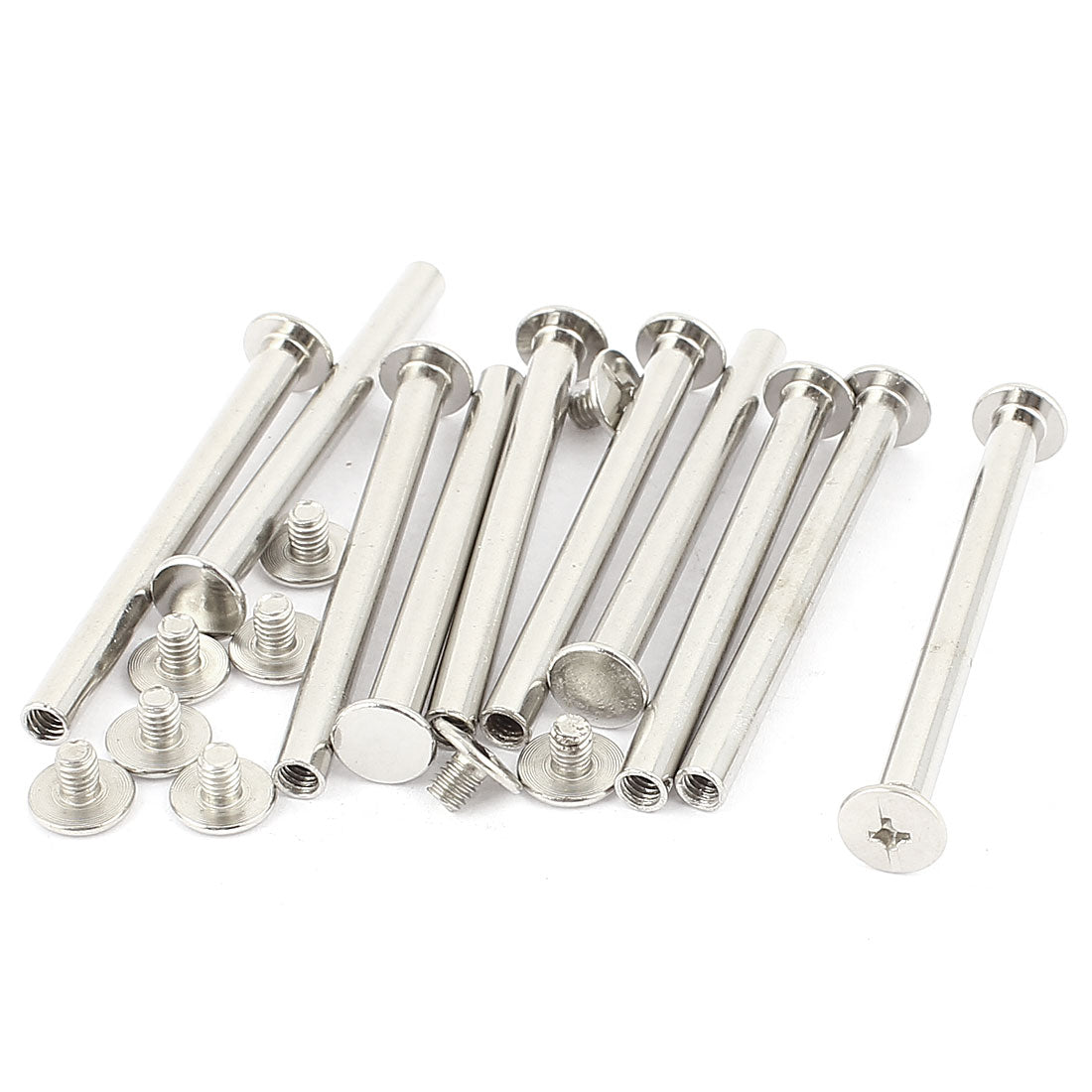 uxcell Uxcell 10Pcs M5x55mm Nickel Plated Binding Screw Post for Scrapbook Photo Albums