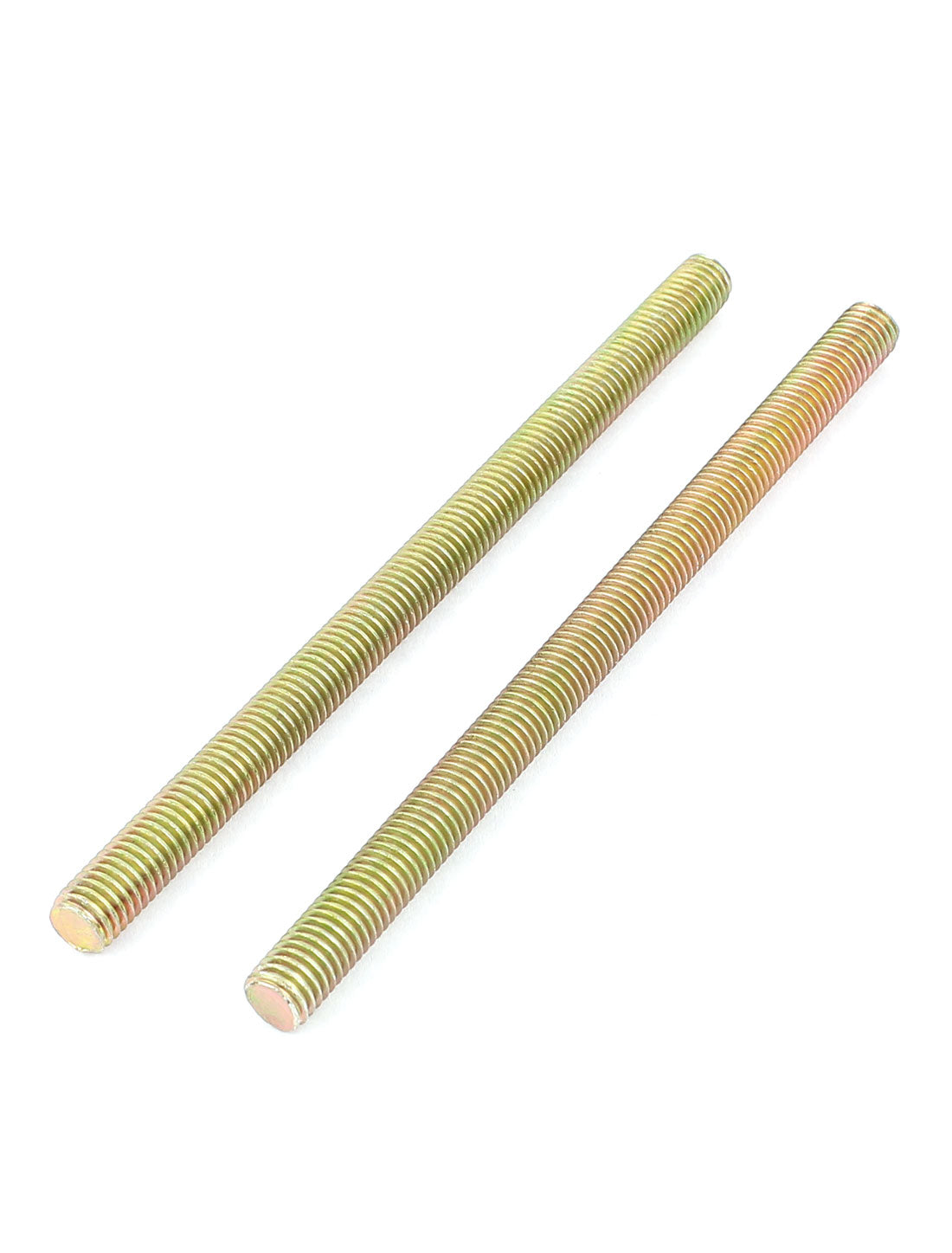 uxcell Uxcell 1.25mm Pitch M8 x 130mm Metal Full Threaded Rod Bar Bronze Tone 4 Pcs