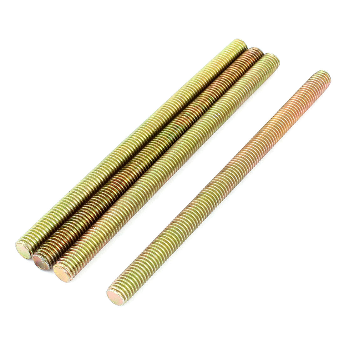 uxcell Uxcell 1.25mm Pitch M8 x 130mm Metal Full Threaded Rod Bar Bronze Tone 4 Pcs