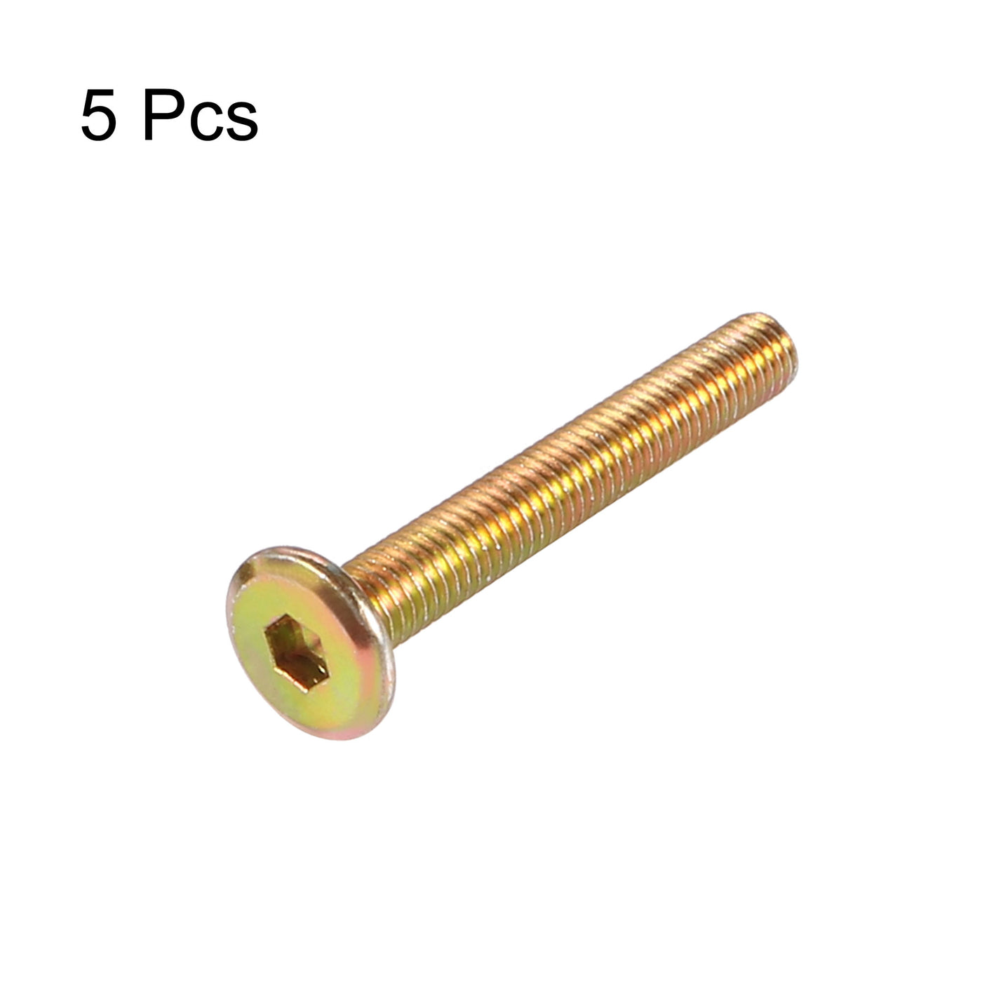 uxcell Uxcell M6 x 45mm Threaded 1mm Pitch Hex Socket Head Cap Screws Bolts 5 Pcs