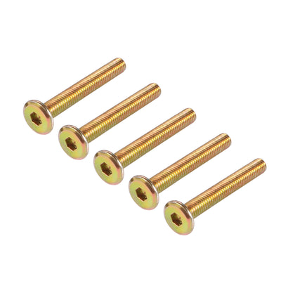 Harfington Uxcell M6 x 45mm Threaded 1mm Pitch Hex Socket Head Cap Screws Bolts 5 Pcs