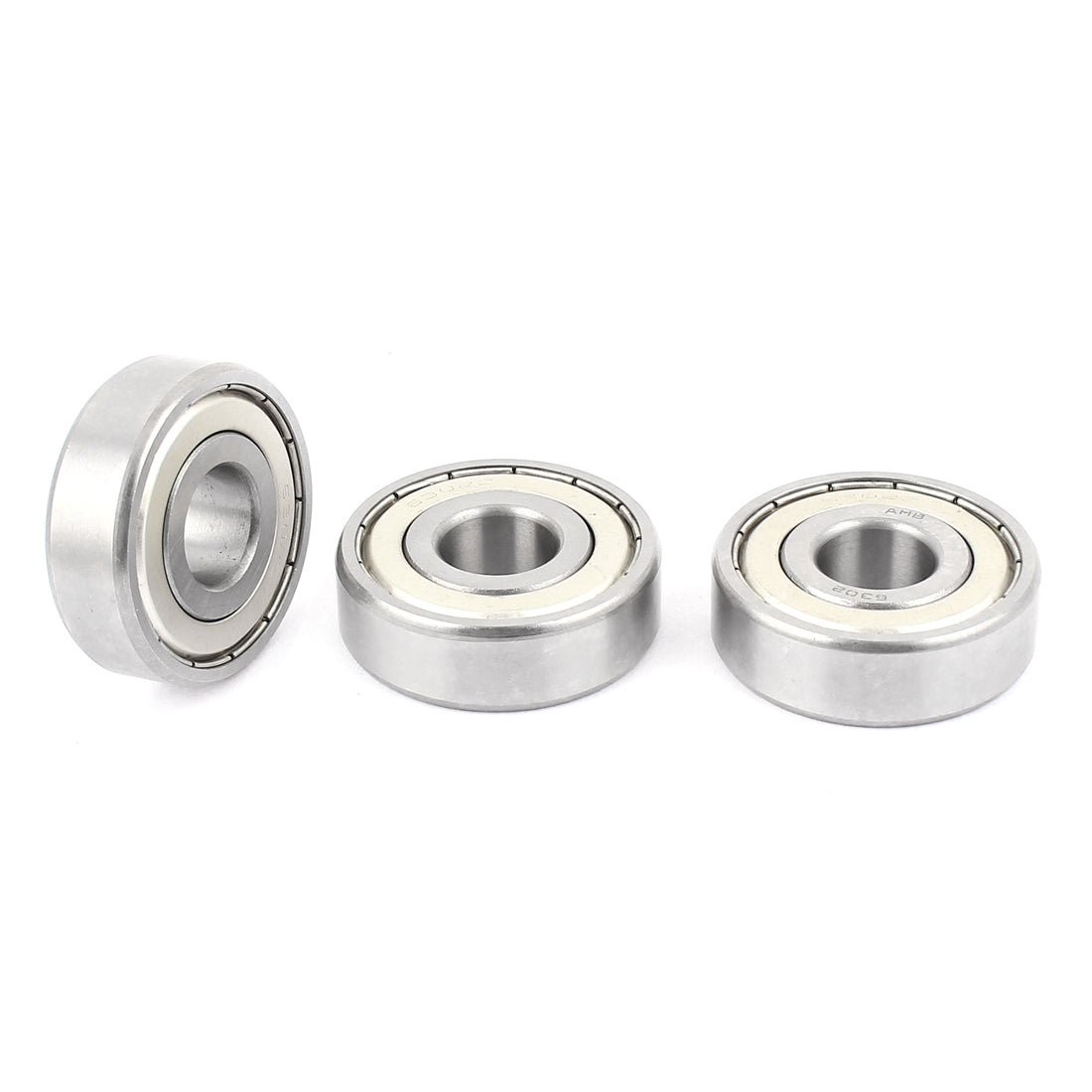 uxcell Uxcell 3 Pcs 6302Z Metal Shielded Deep Groove Ball Bearing Silver Tone 42mmx15mmx13mm