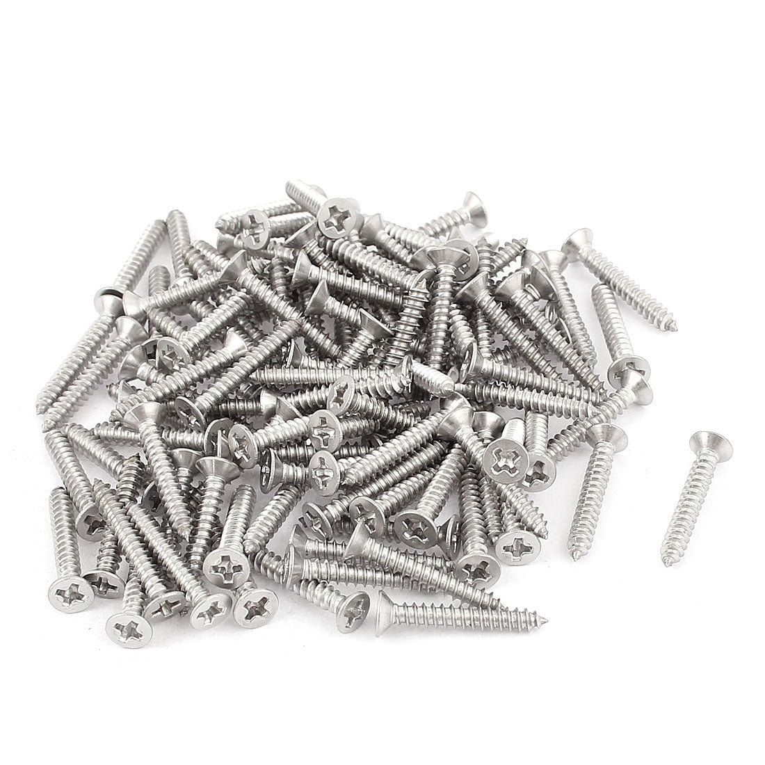 uxcell Uxcell M3x20mm Phillips Flat Head Stainless Steel Self Tapping Screws Fastener 100Pcs