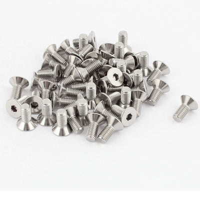 Harfington Uxcell M5x12mm Stainless Steel Hex Socket Flat Head Countersunk Bolts Screw 50Pcs