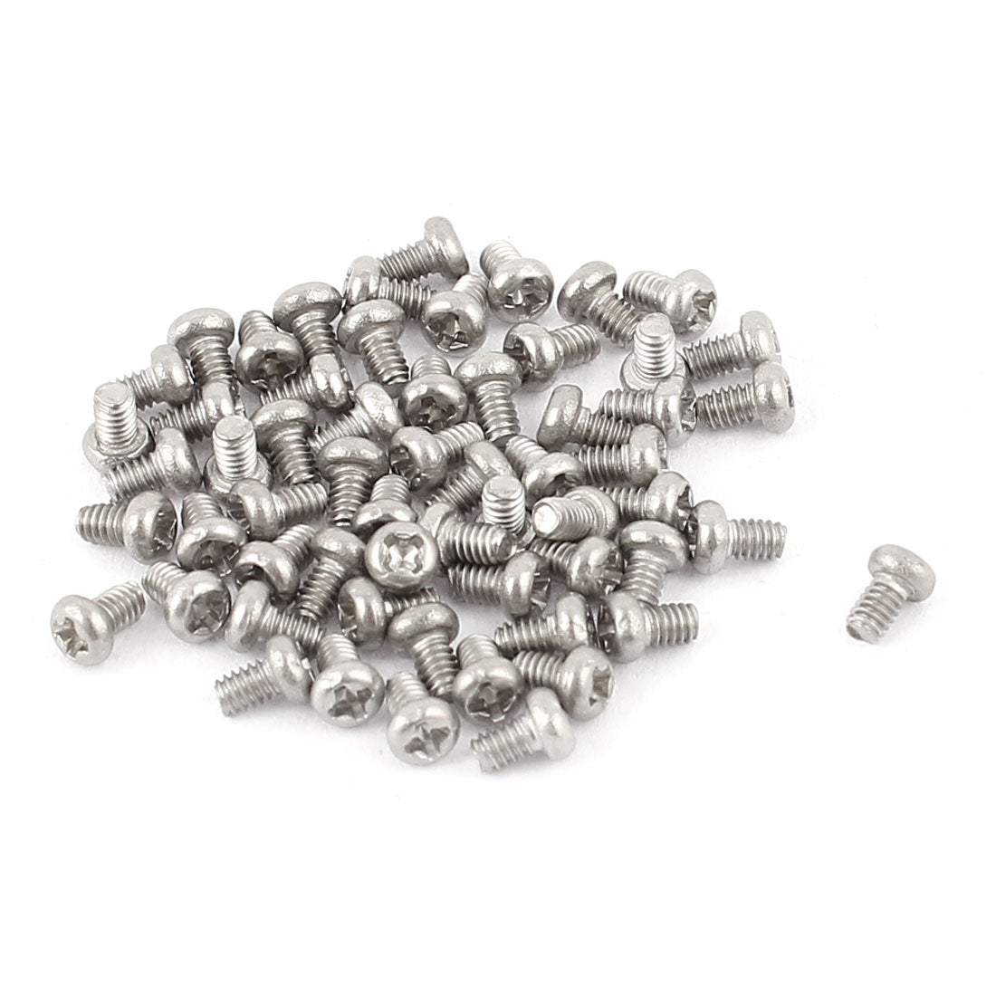 uxcell Uxcell M2 x 3mm 304 Stainless Steel Cross Head Phillips Pan Head Screws Bolt 60pcs