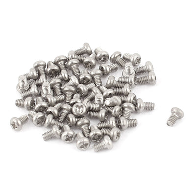 Harfington Uxcell M2 x 3mm 304 Stainless Steel Cross Head Phillips Pan Head Screws Bolt 60pcs