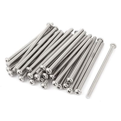 Harfington Uxcell M5 x 90mm 304 Stainless Steel Crosshead Phillips Pan Head Screws Bolt 30pcs