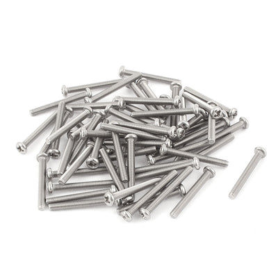 Harfington Uxcell M3 x 25mm 304 Stainless Steel Cross Head Phillips Pan Head Screws Bolt 60pcs