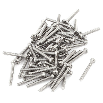 Harfington Uxcell M2 x 16mm 304 Stainless Steel Crosshead Phillips Round Head Screws Bolt 60pcs