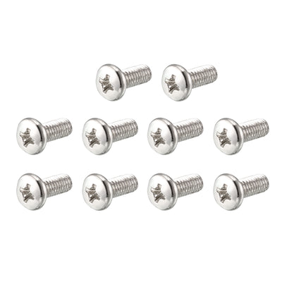 Harfington Uxcell M4 x 10mm 304 Stainless Steel Cross Head Phillips Pan Head Screws Bolt 60pcs