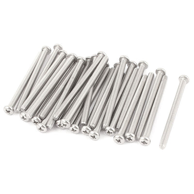 Harfington Uxcell M5 x 70mm 304 Stainless Steel Crosshead Phillips Round Head Screws Bolt 30pcs