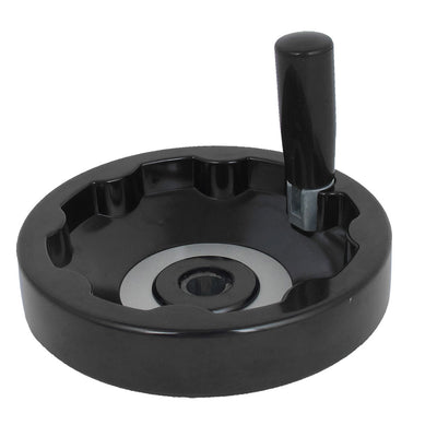 Harfington Uxcell 16mm Bore 150mm Dia Lathes Revolving Handle Hand Wheel HandWheel Black