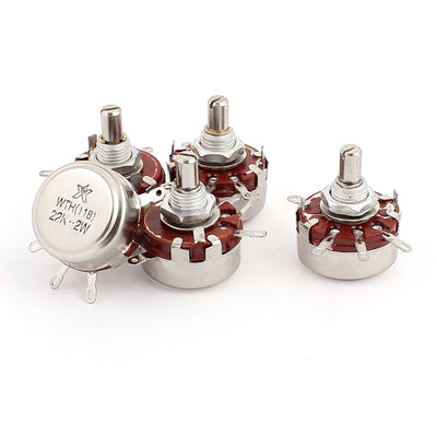 Harfington Uxcell 5Pcs 22K Ohm 2W Variable Resistor Wirewound Pots Potentiometer