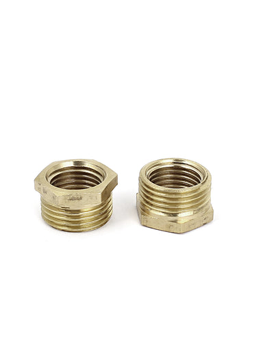 Harfington Uxcell 3/8BSP Male x 1/4BSP Female Thread Brass Reducer Hex Bushing Pipe Fitting 5pcs