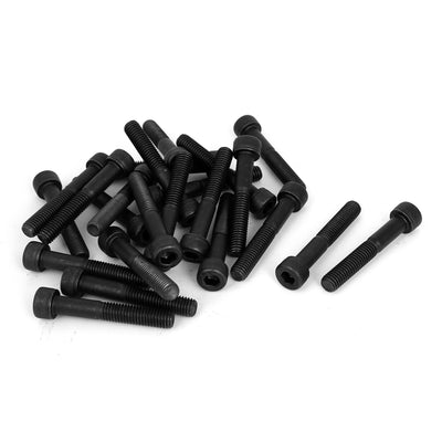 Harfington Uxcell M8x50mm 12.9 Alloy Steel Hex Bolt Socket Head Cap Machine Screws Black 50Pcs