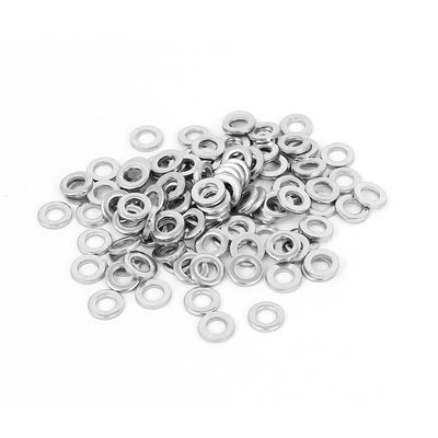 Harfington Uxcell 100Pcs M3x6mmx1mm Stainless Steel Metric Round Flat Washer for Bolt Screw