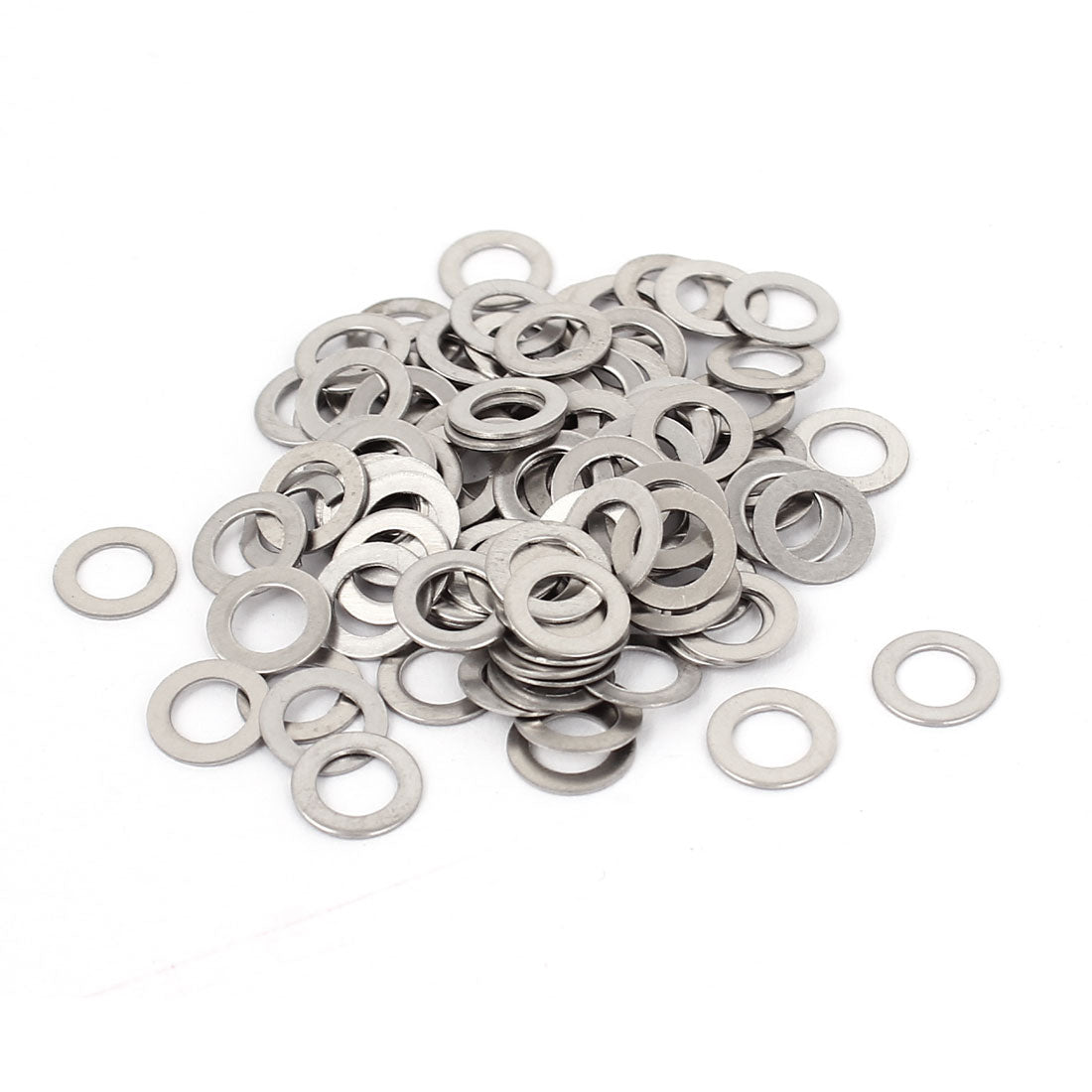 uxcell Uxcell 100Pcs M5x9mmx0.5mm Stainless Steel Metric Round Flat Washer for Bolt Screw