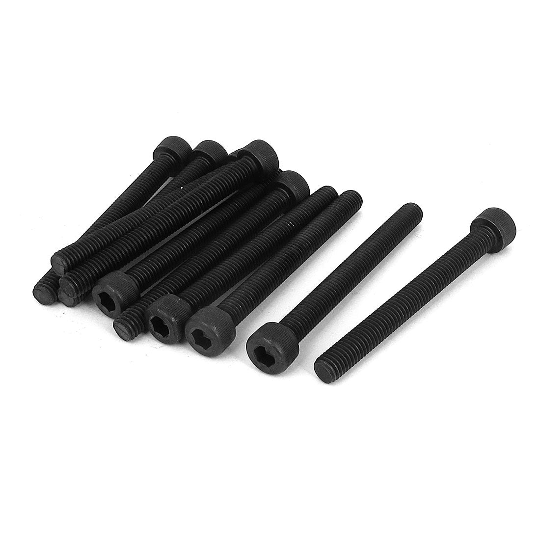 uxcell Uxcell 10Pcs M8x75mm Metric 12.9 Alloy Steel Black Hex Socket Head Cap Screws Bolts